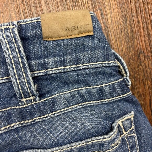 Ariat Trouser Bootcut Jeans Distressed Medium Wash Raw Hem Women’s Size 30r - Picture 7 of 12